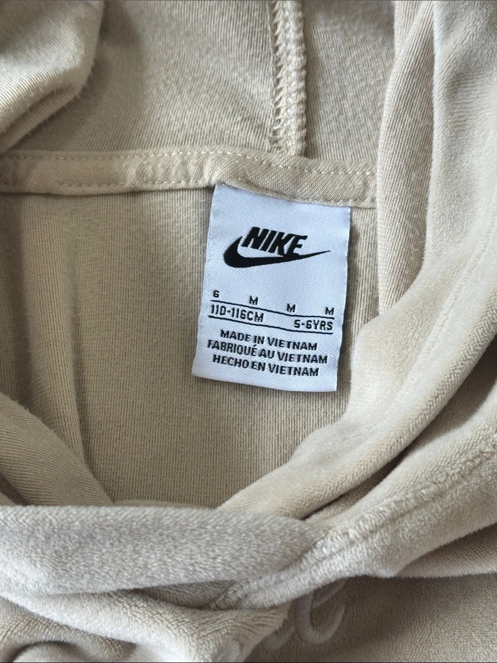 Girls Nike Velour Sweatshirt size 6